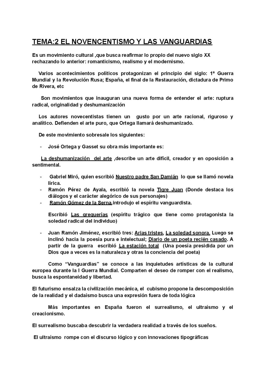 Lengua y literatura 2º de Bachillerato