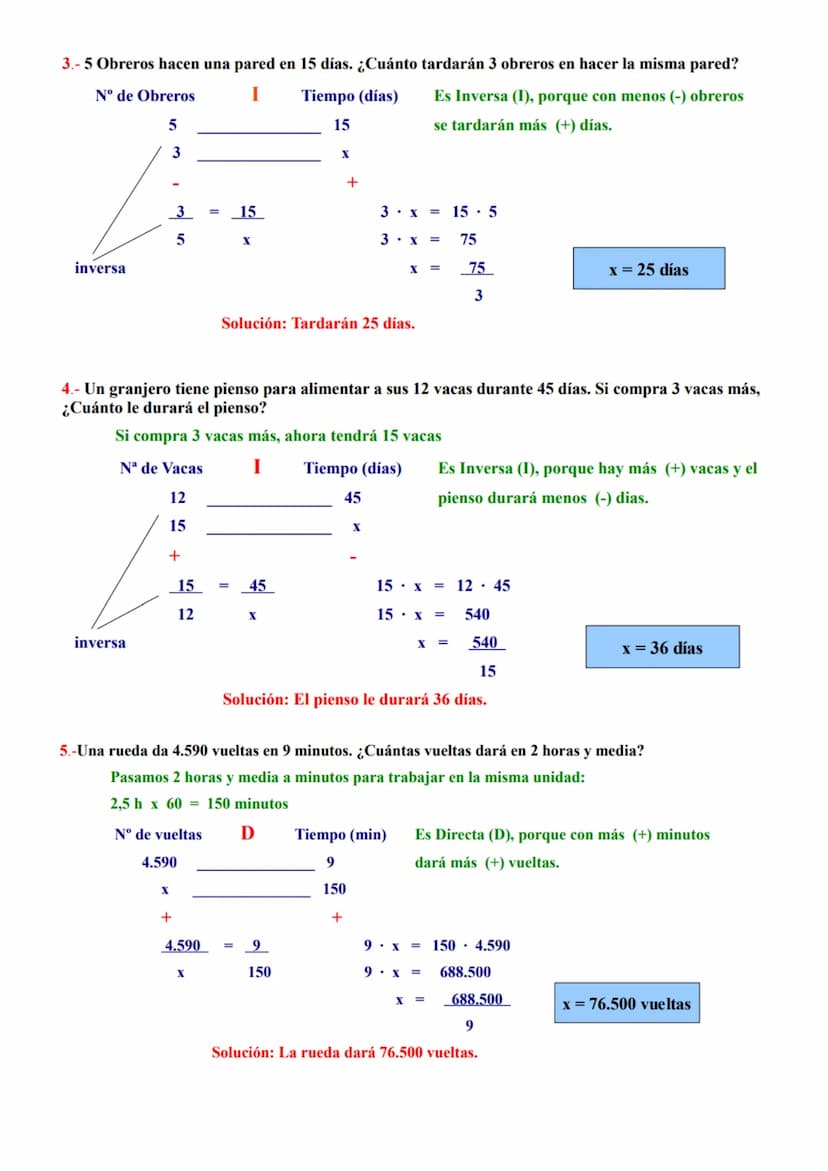 Todos estos problemas se resuelven planteando una regla de tres simple (sigue estos pasos):
1° Escribimos las dos magnitudes con la unidad e