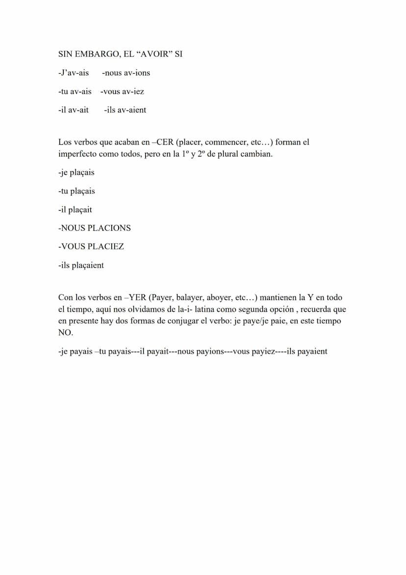 Formación del imperfecto
La formación de este tiempo verbal es regular, es decir, que las reglas son iguales
para todos los verbos.
Para su 