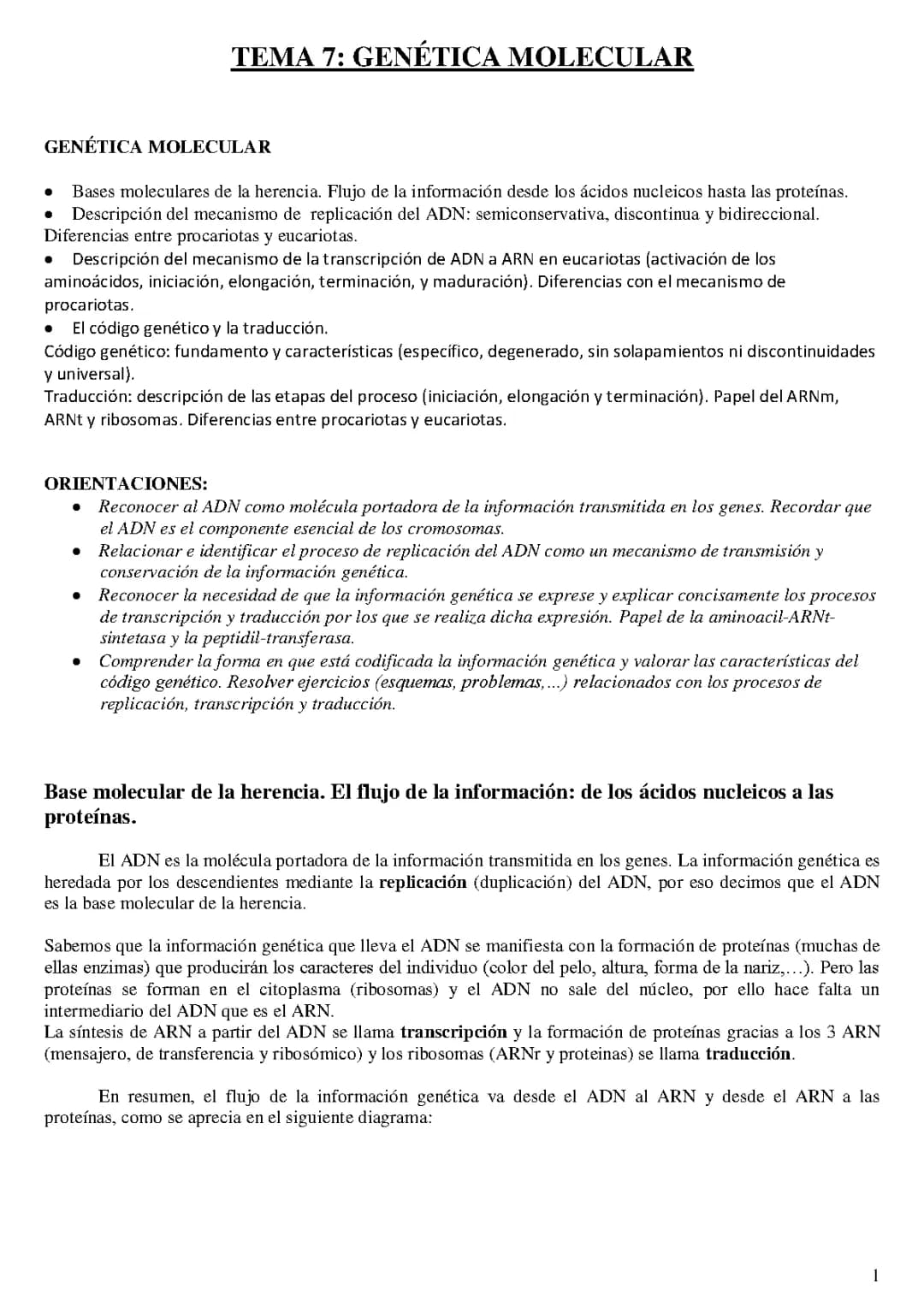La Base Molecular de la Herencia: Replicación, Transcripción y Traducción del ADN para 2º Bachillerato