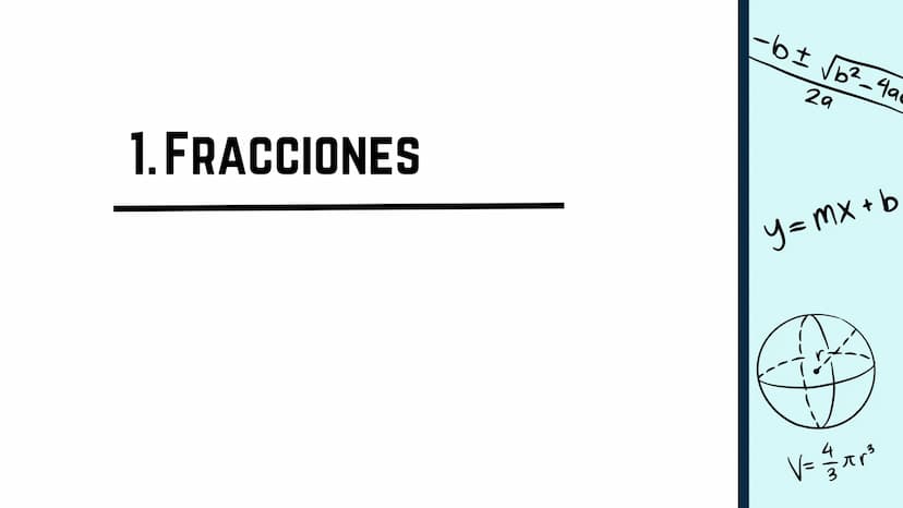 пур
B!
adj
sin (0) =
Vf-V
+
V = = = = 1 bhl
OPP
L
V=Lwh
×10
+
sie
a
V = πr²h
Tema 3
FRACCIONES
María Hernández Roca
ax² + bx+c=0
X=
- b ± √√