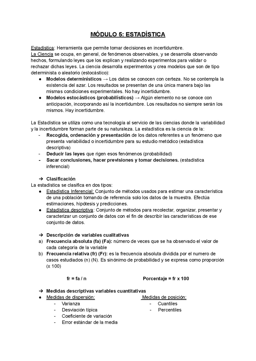 ESTADÍSTICA MATEMÁTICAS