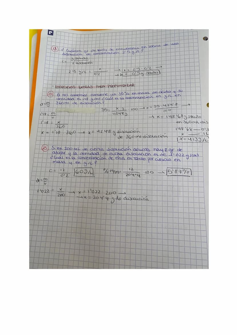 JI
(4)
5
PROBLEMAS DE CONCENTRACIÓN DE DisolucioNES /
EJERCICIOS DE CONCENTRACION 9 EN MASA
-Tenemos 30 gr de sal disuelta en 2003r de disol