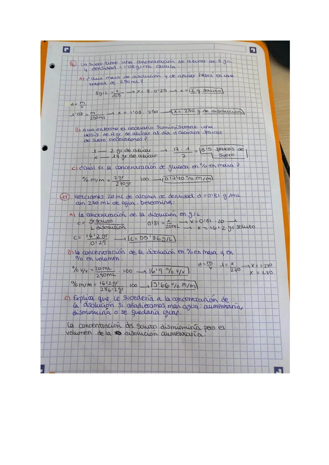JI
(4)
5
PROBLEMAS DE CONCENTRACIÓN DE DisolucioNES /
EJERCICIOS DE CONCENTRACION 9 EN MASA
-Tenemos 30 gr de sal disuelta en 2003r de disol