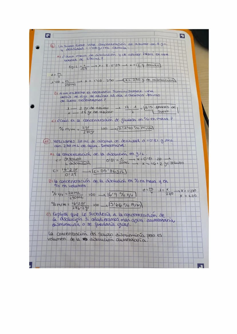 JI
(4)
5
PROBLEMAS DE CONCENTRACIÓN DE DisolucioNES /
EJERCICIOS DE CONCENTRACION 9 EN MASA
-Tenemos 30 gr de sal disuelta en 2003r de disol