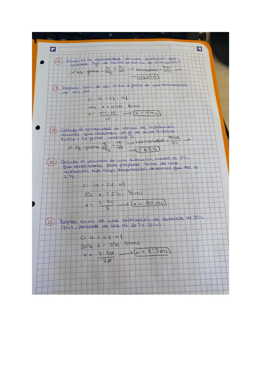 JI
(4)
5
PROBLEMAS DE CONCENTRACIÓN DE DisolucioNES /
EJERCICIOS DE CONCENTRACION 9 EN MASA
-Tenemos 30 gr de sal disuelta en 2003r de disol