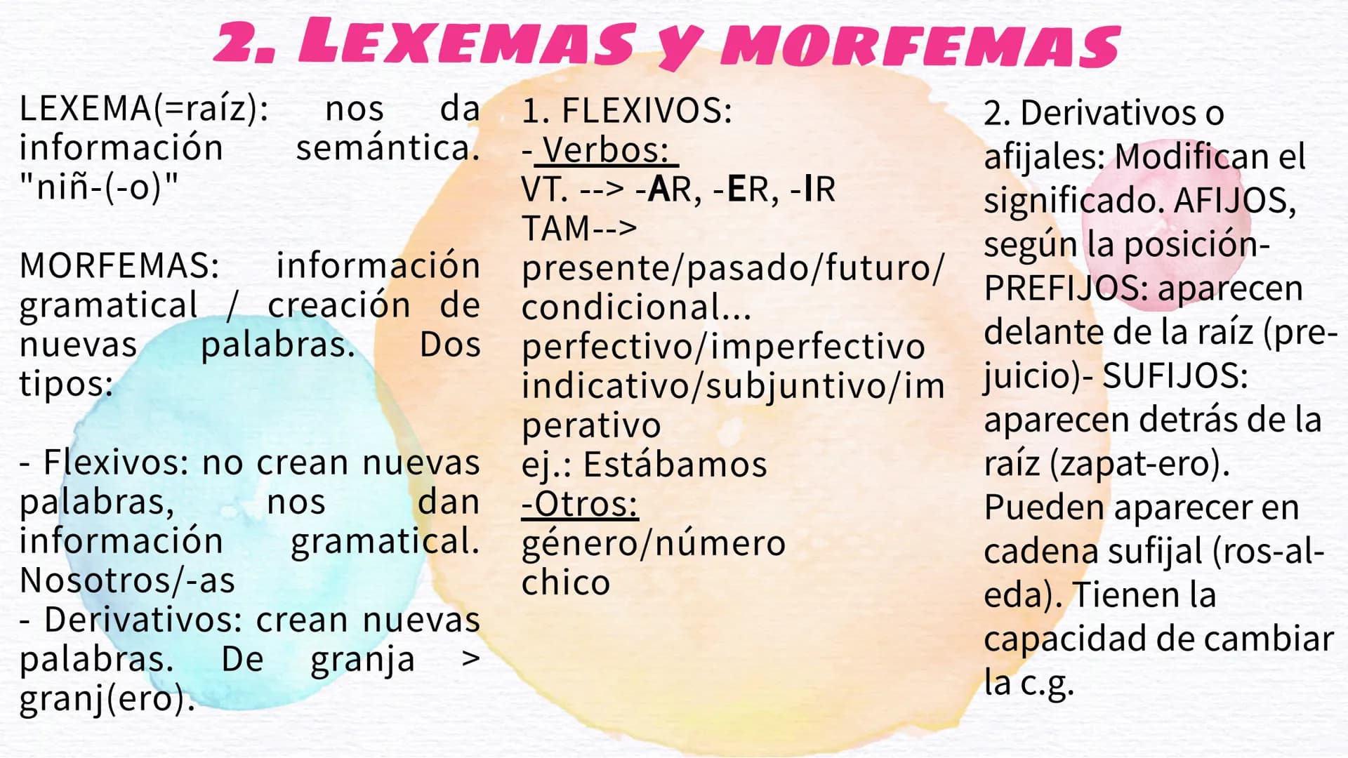 MORFOLOGÍA
El análisis morfológico y las clases de palabras 1. LOS PROCESOS DE
FORMACIÓN DE PALABRAS
MORFOLOGÍA LÉXICA Y FLEXIVA
Morfología 