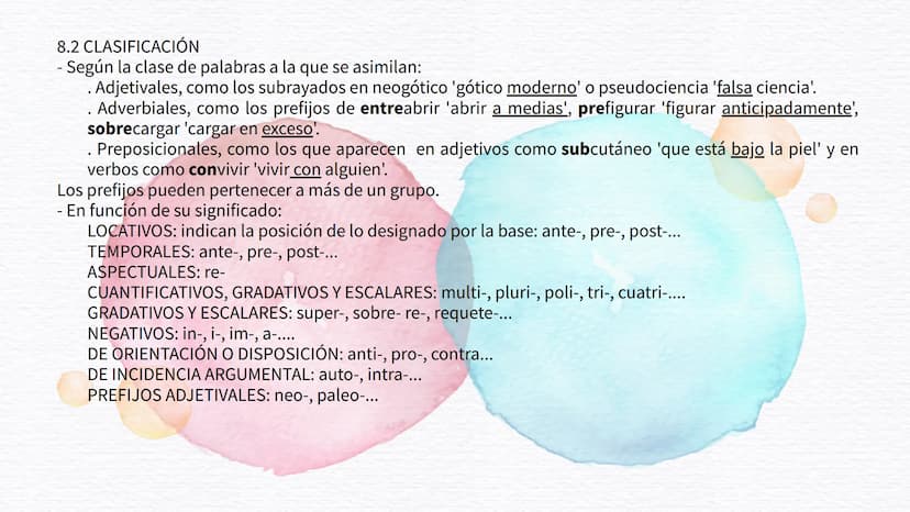 MORFOLOGÍA
El análisis morfológico y las clases de palabras 1. LOS PROCESOS DE
FORMACIÓN DE PALABRAS
MORFOLOGÍA LÉXICA Y FLEXIVA
Morfología 