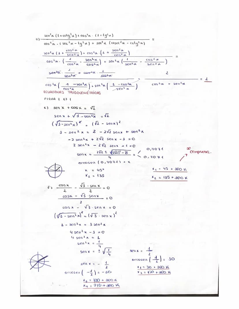 
<p>In this document, we will cover various trigonometry formulas and exercises. You can find exercises for 4th-year high school (4 eso) as 