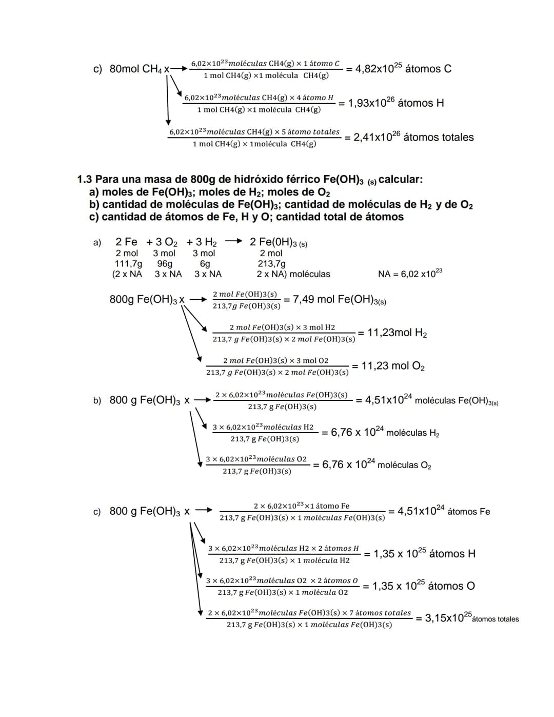 TRABAJO PRACTICO Nº 3
1. MASA, MOLES Y EL NÚMERO DE AVOGADRO
1.1 Para una masa de 600g de CO2 (g) calcular:
a) moles de CO2; moles de O2; mo