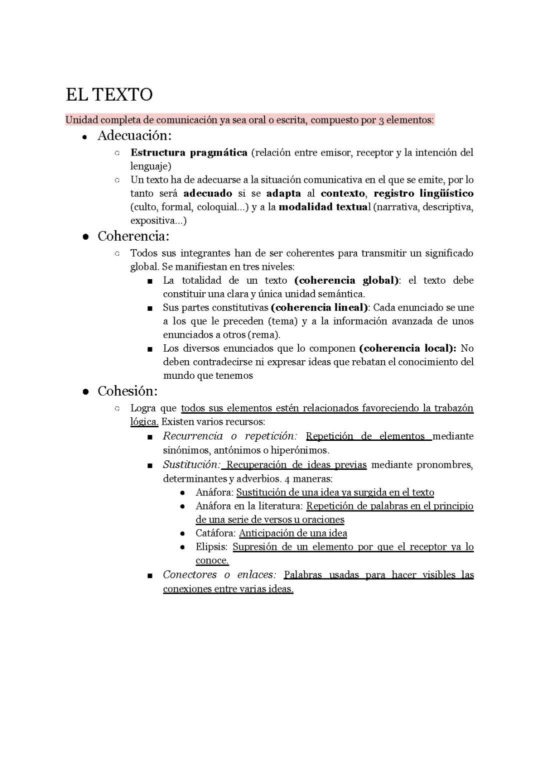 El texto