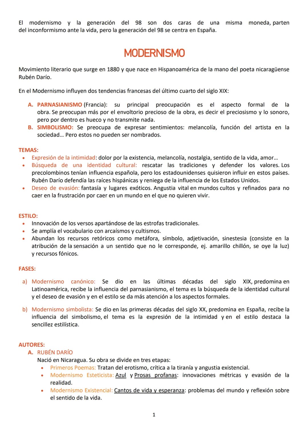 ΕΙ modernismo y la generación del 98 son dos caras de una misma moneda, parten
del inconformismo ante la vida, pero la generación del 98 se 