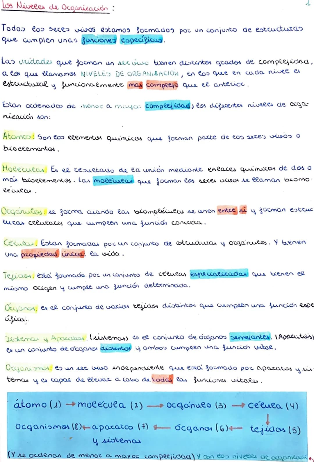 Los Niveles de Ocganización:
Todos los seres vivos estamos formados poc un conjunto de estructuras
que cumplen unas funciones específicas.
L