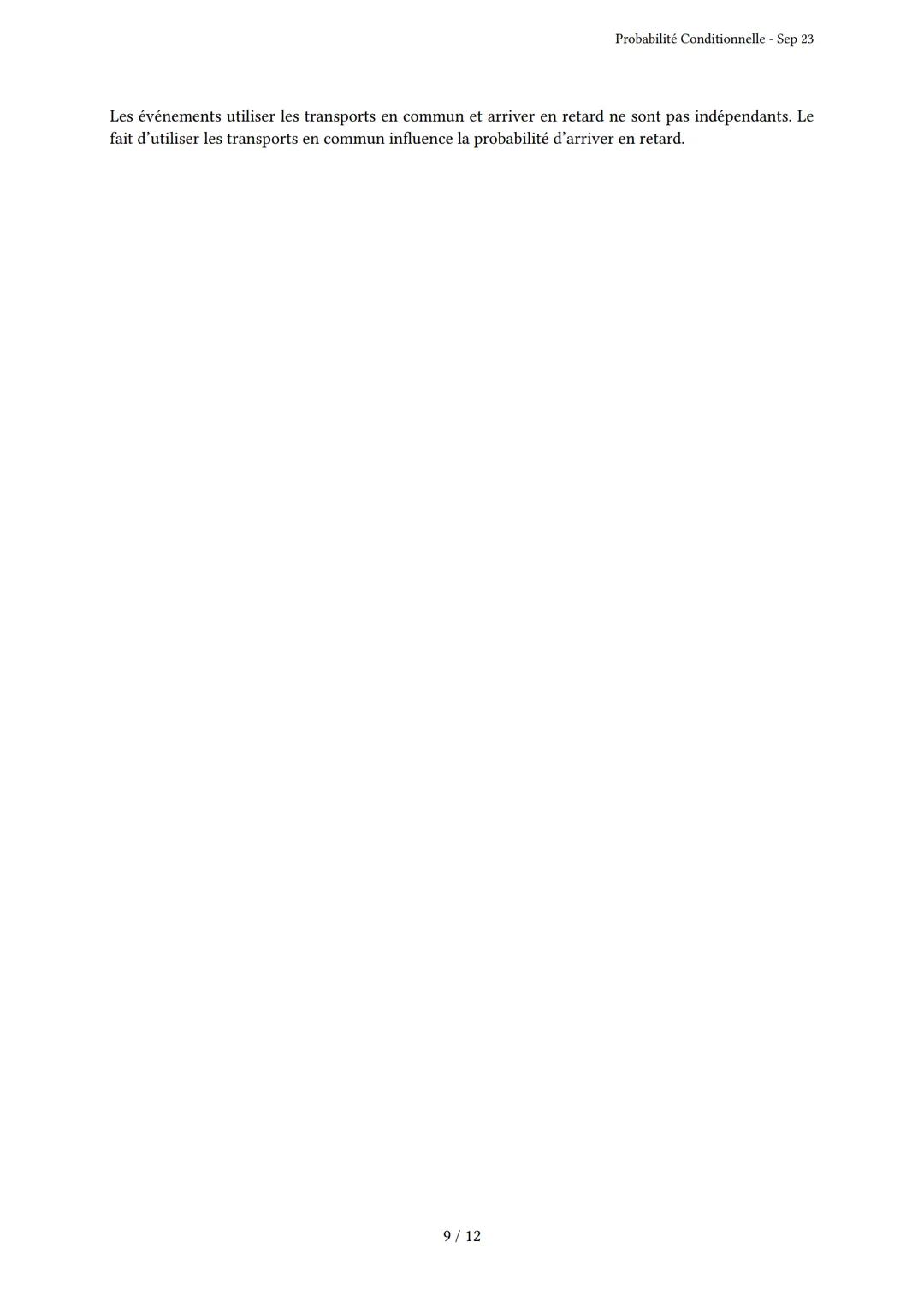 # Probabilité Conditionnelle

Généré par Knowunity.fr - Sep 23

Description: Cet examen couvre la probabilité conditionnelle, les arbres pon