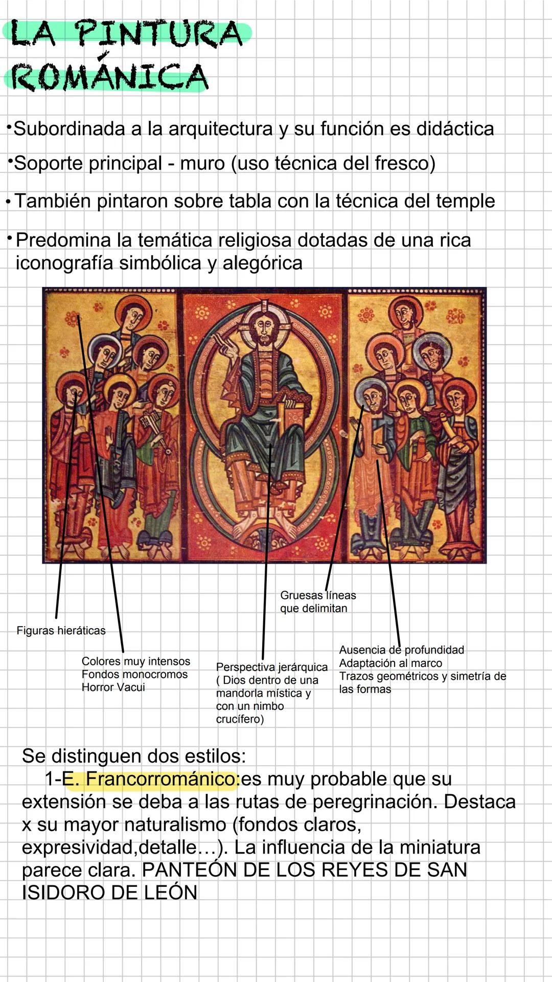 # CARACTERÍSTICAS
GENERALES
* Escuelas arquitectónicas - Uso arco de medio punto y
bóveda de cañón (elementos sostenidos) y necesidad
de