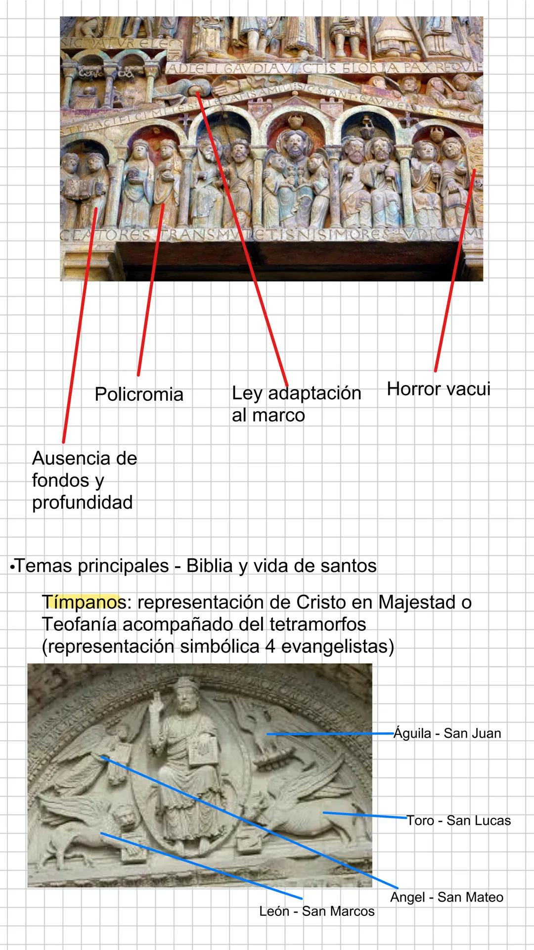 # CARACTERÍSTICAS
GENERALES
* Escuelas arquitectónicas - Uso arco de medio punto y
bóveda de cañón (elementos sostenidos) y necesidad
de