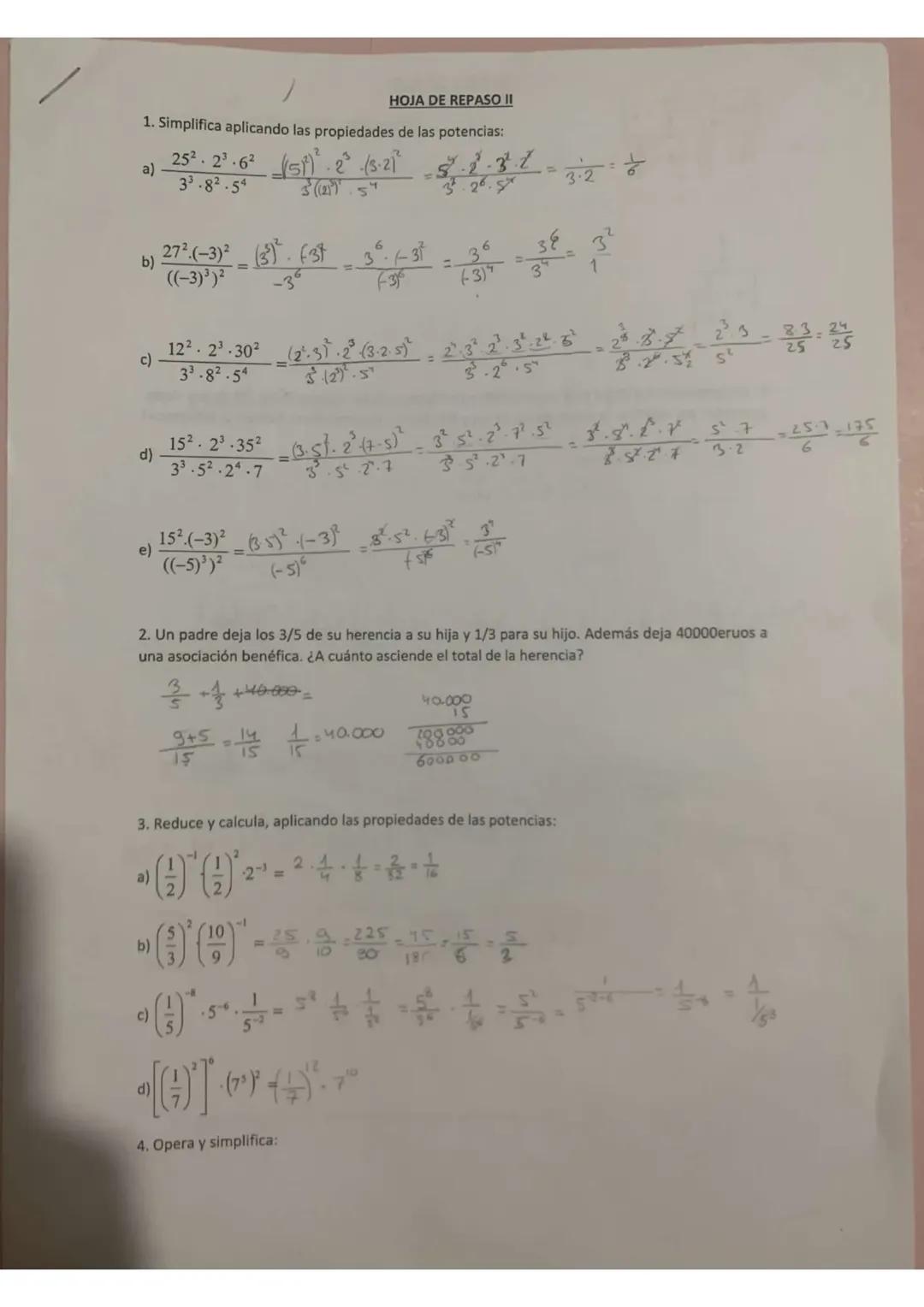 Ejercicios de repaso