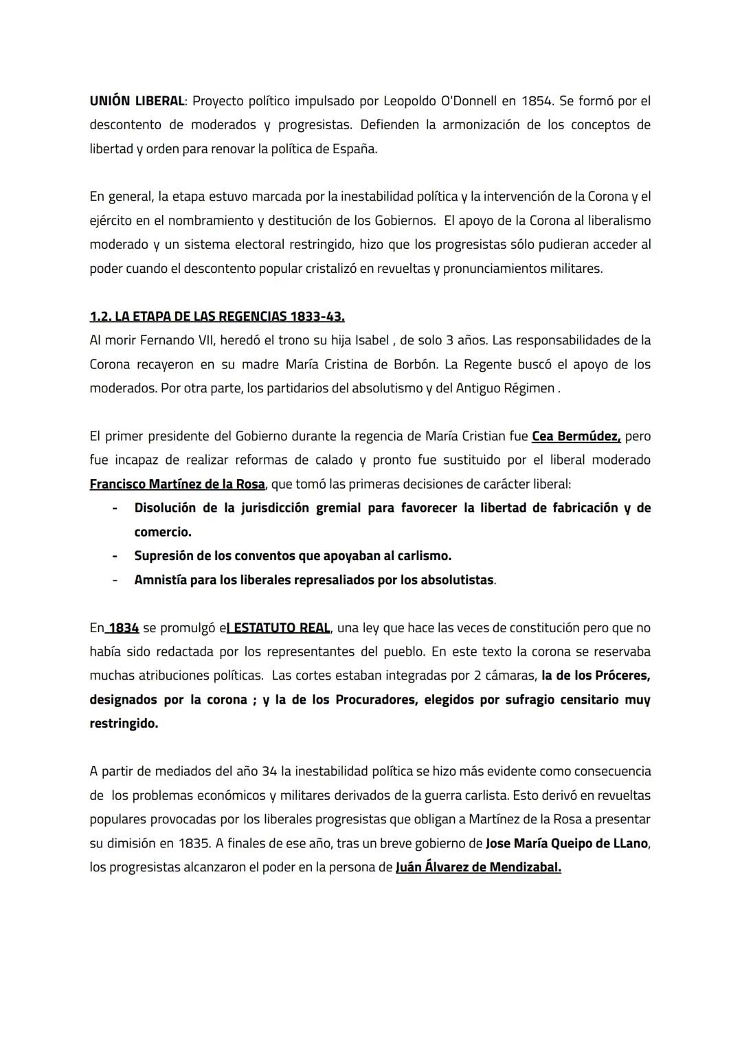 # BLOQUE 6. EL REINADO DE ISABEL II
El período iniciado en España a raíz de la muerte de Fernando VII representó el final del Antiguo
Régim