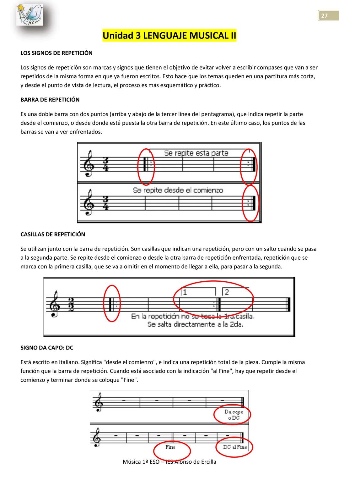 # ON30
RCIL
# LOS SIGNOS DE REPETICIÓN
## Unidad 3 LENGUAJE MUSICAL II
Los signos de repetición son marcas y signos que tienen el objetiv