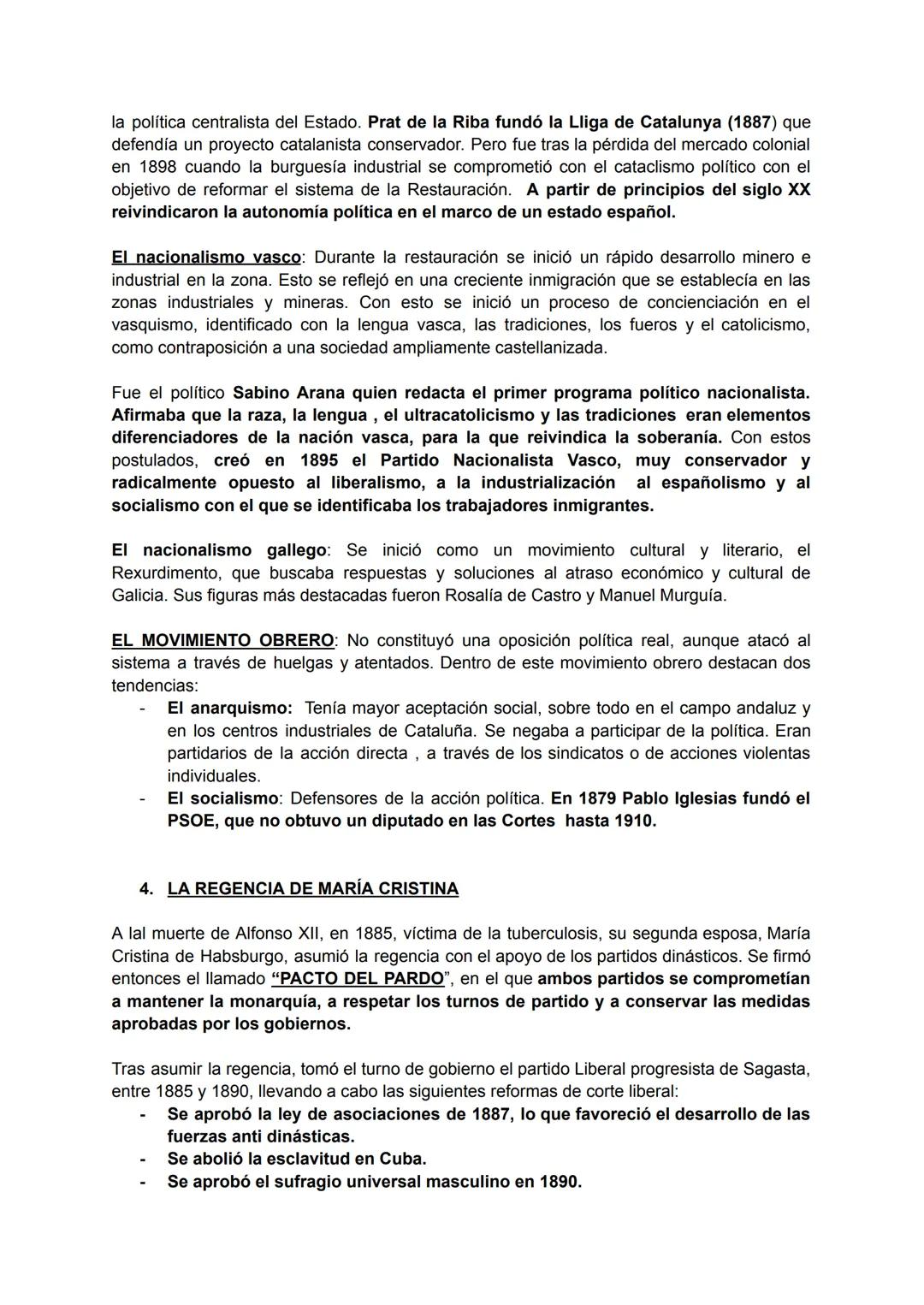 # LA RESTAURACIÓN BORBÓNICA
1. EL SISTEMA POLÍTICO DE LA RESTAURACIÓN.
La Restauración se inició con la vuelta de la monarquía en la perso