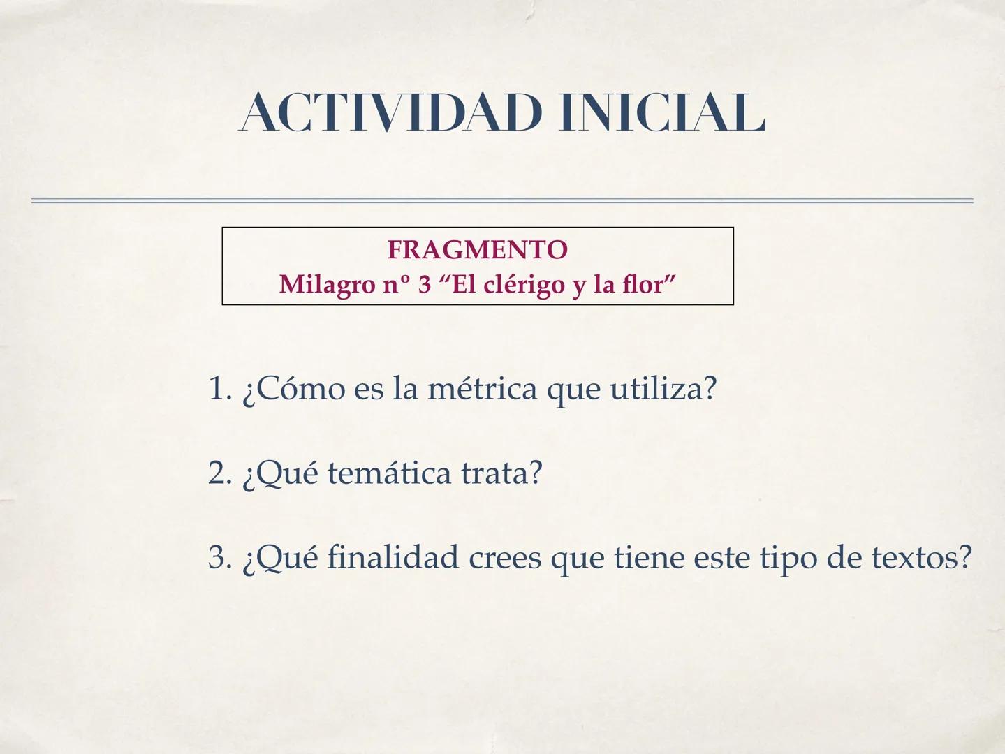 LITERATURA MEDIEVAL:
Lírica culta
MESTER DE CLERECÍA
(s. XIII-XIV)
1º BACHILLERATO
Marta Agramunt REPASANDO...
¿Qué era el Mester de Juglarí