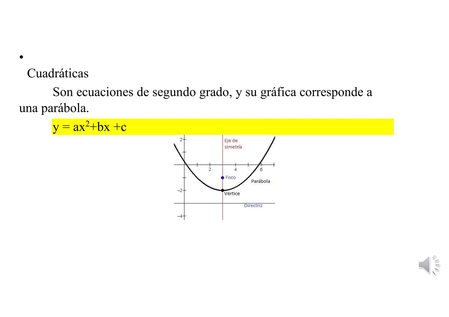 ESTUDIO DE FUNCIONES
Concepto y Dominio
• ¿Qué es una función?
●
Una función es una fórmula matemática con dos variables x e y. Xes la varia