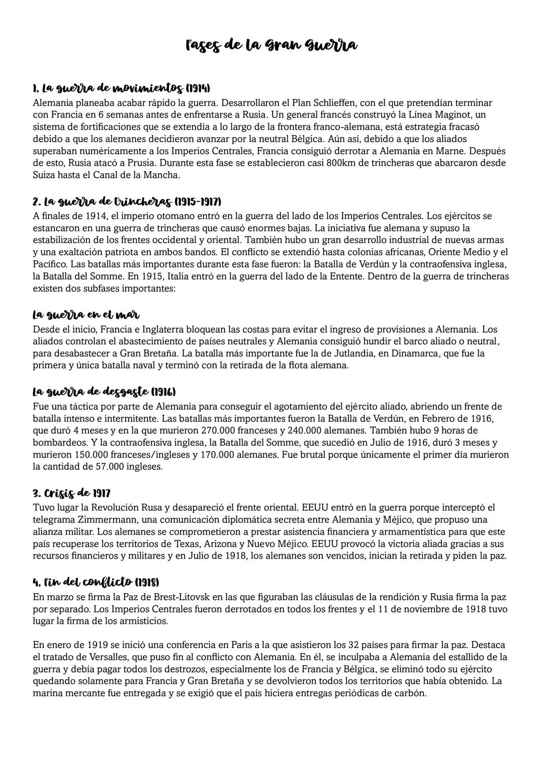 # La Primera Guerra Mundial
Fue un conflicto militar que comenzó el 28 de julio de 1914 a raíz de un enfrentamiento localizado en el Imperi