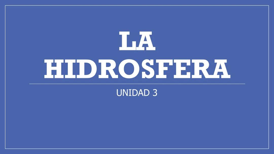 La hidrosfera