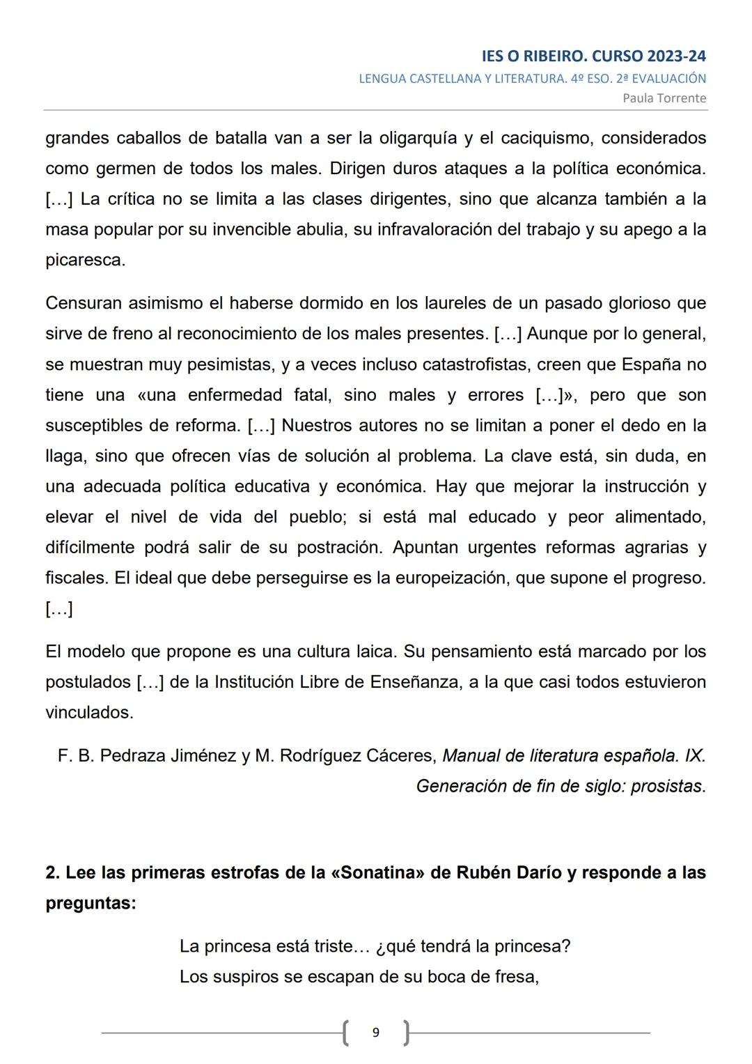 Monarquía
parlamentaria
con Alfonso XIII.
3.3. EL MODERNISMO Y LA GENERACIÓN DEL 98
Contexto histórico de finales del siglo XIX e inicio del