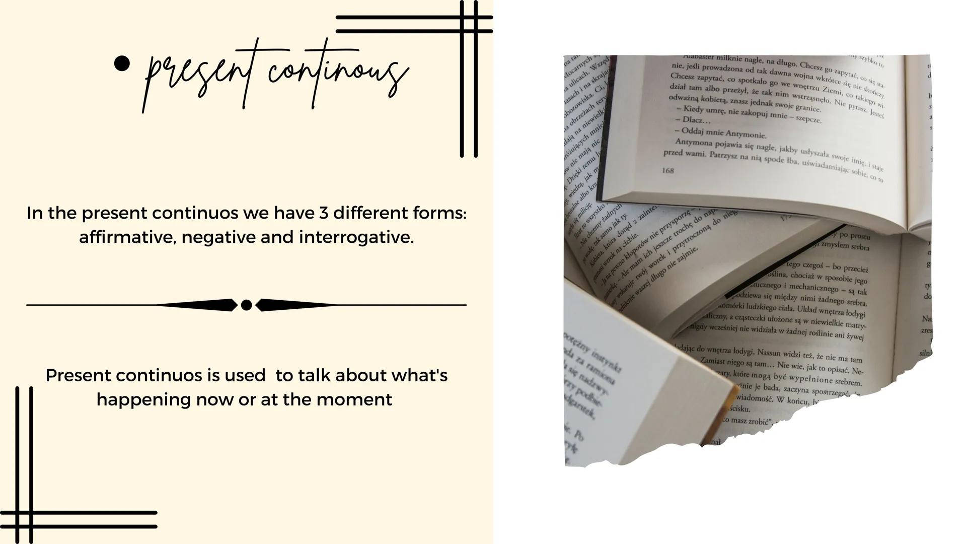 # present
# CONTINUOUS
By Claudia 🎀 # INDEX
1. PRESENT CONTINUOS
........................
2. AFFIRMATIVE FORMS
......................