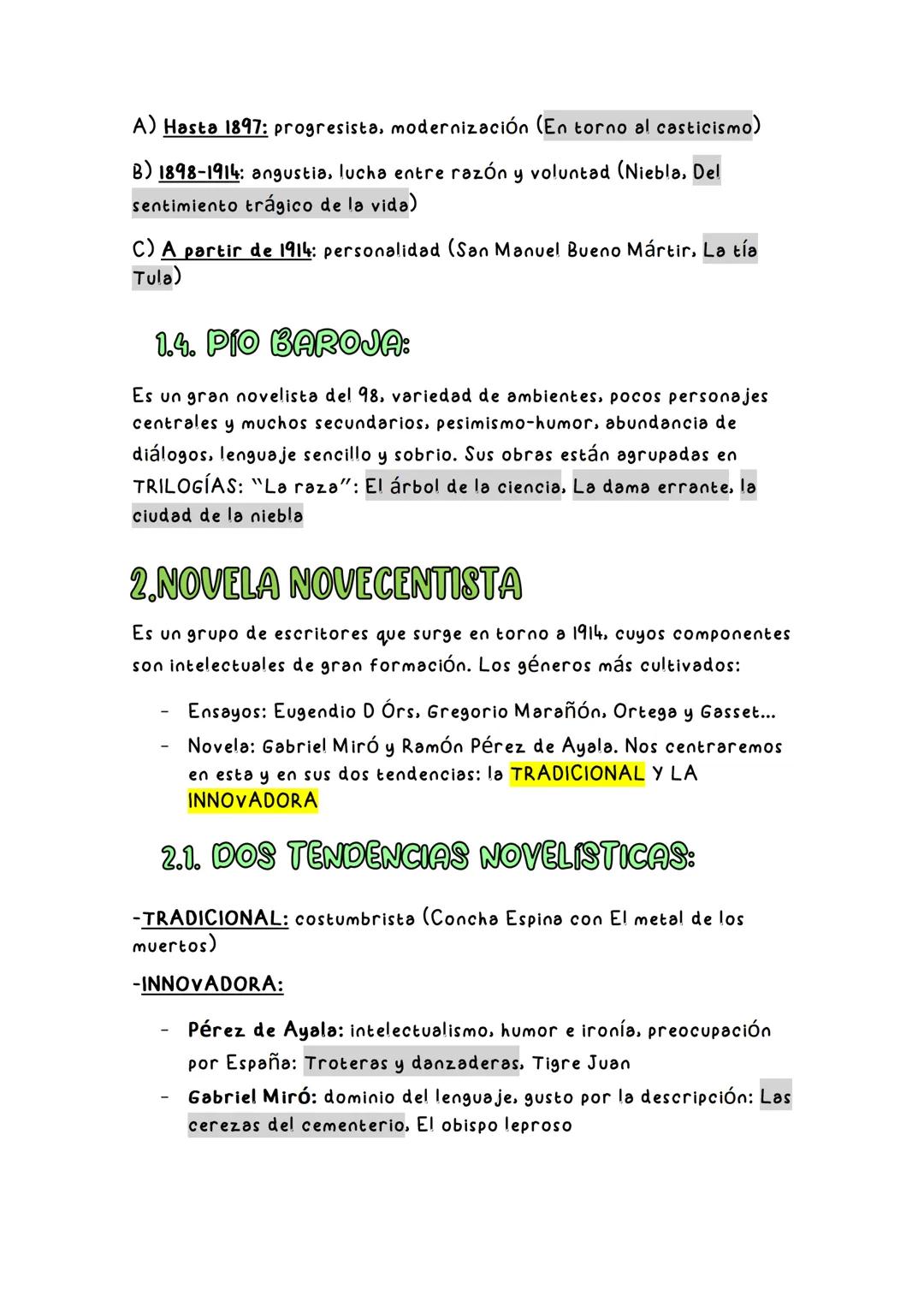 # LA NOVELA DESDE PRINCIPIOS
# DE SIGLO XX HASTA 1939:
## 1. NARRATIVA NOVENTAYOCHISTA:
Es un grupo de escritores que reaccionan contra el