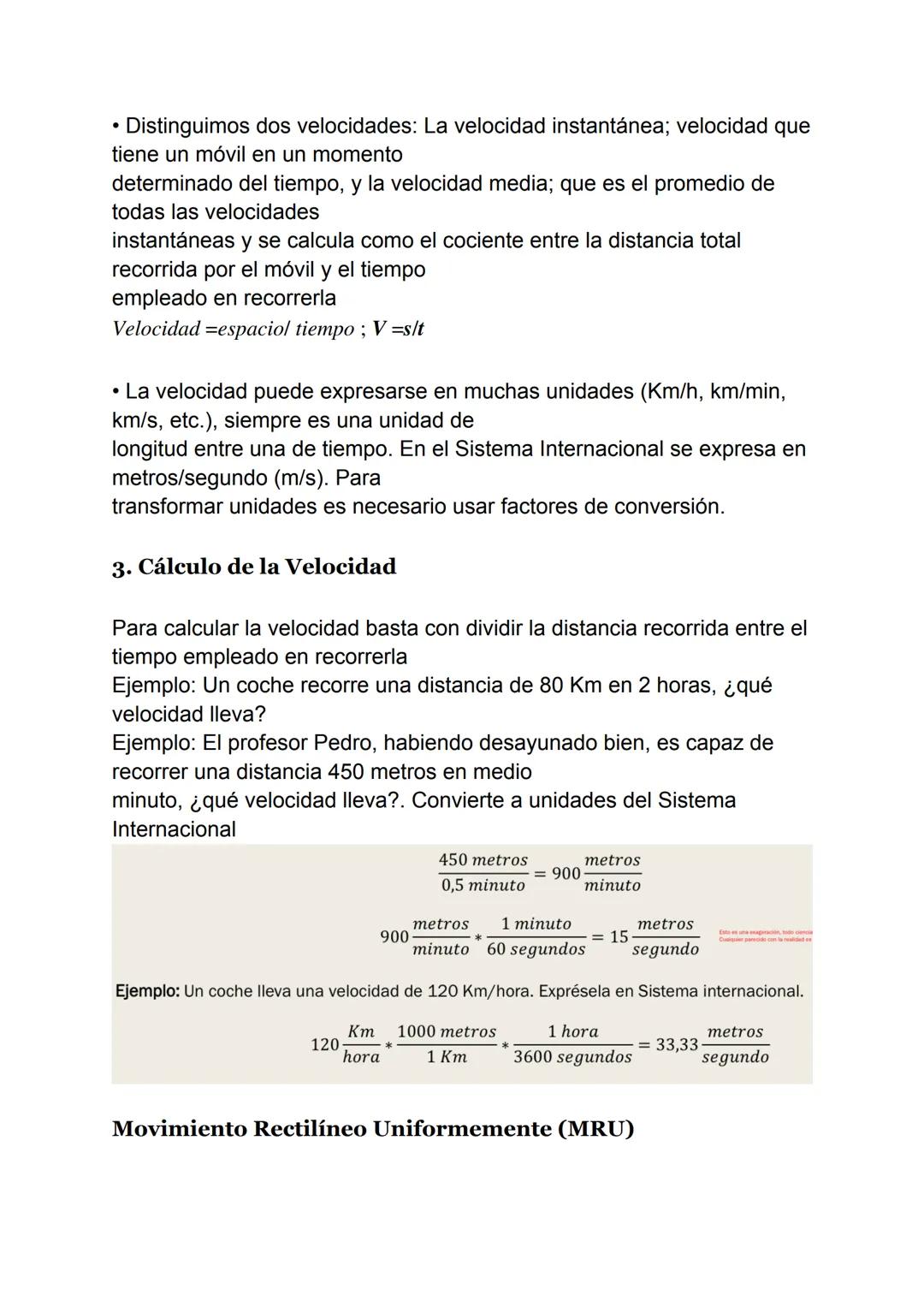 TEMA 5: VIVIMOS EN MOVIMIENTO
1. El movimiento
2. La Velocidad
3. Cálculo de la Velocidad
4. Gráficas de la MRU
5. Cambios de Velocidad: La