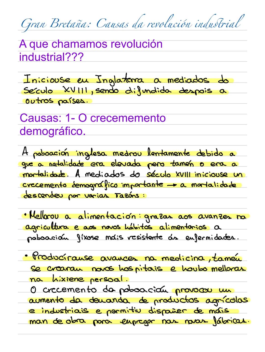 2
Revolución industrial e
imperialune Gran Bretaña: Causas da revolución industrial
A que chamamos revolución
industrial???
Iniciouse en Ing