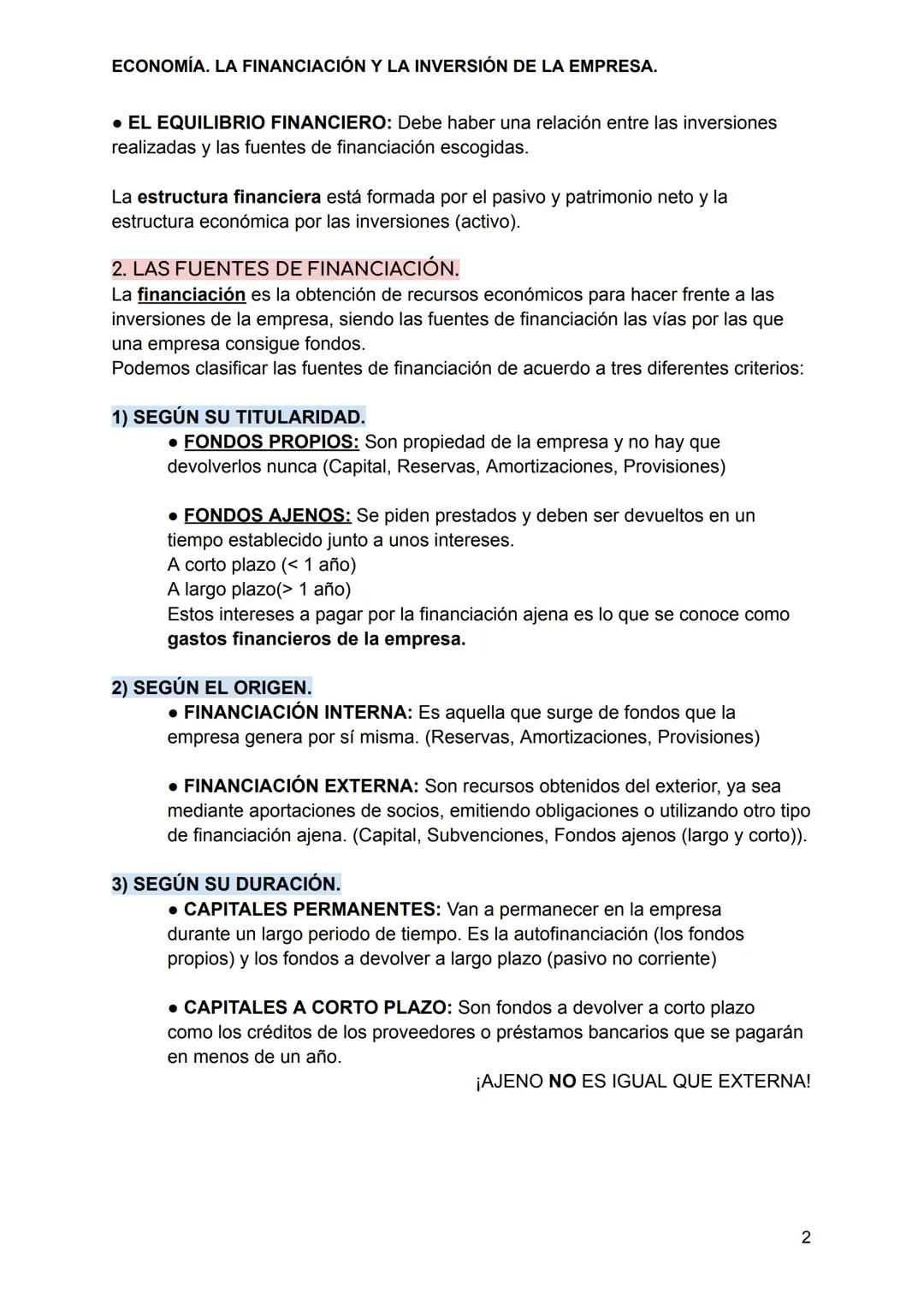 ECONOMÍA. LA FINANCIACIÓN Y LA INVERSIÓN DE LA EMPRESA.
1. LA FUNCIÓN FINANCIERA DE LA EMPRESA.
El departamento financiero de una empresa t