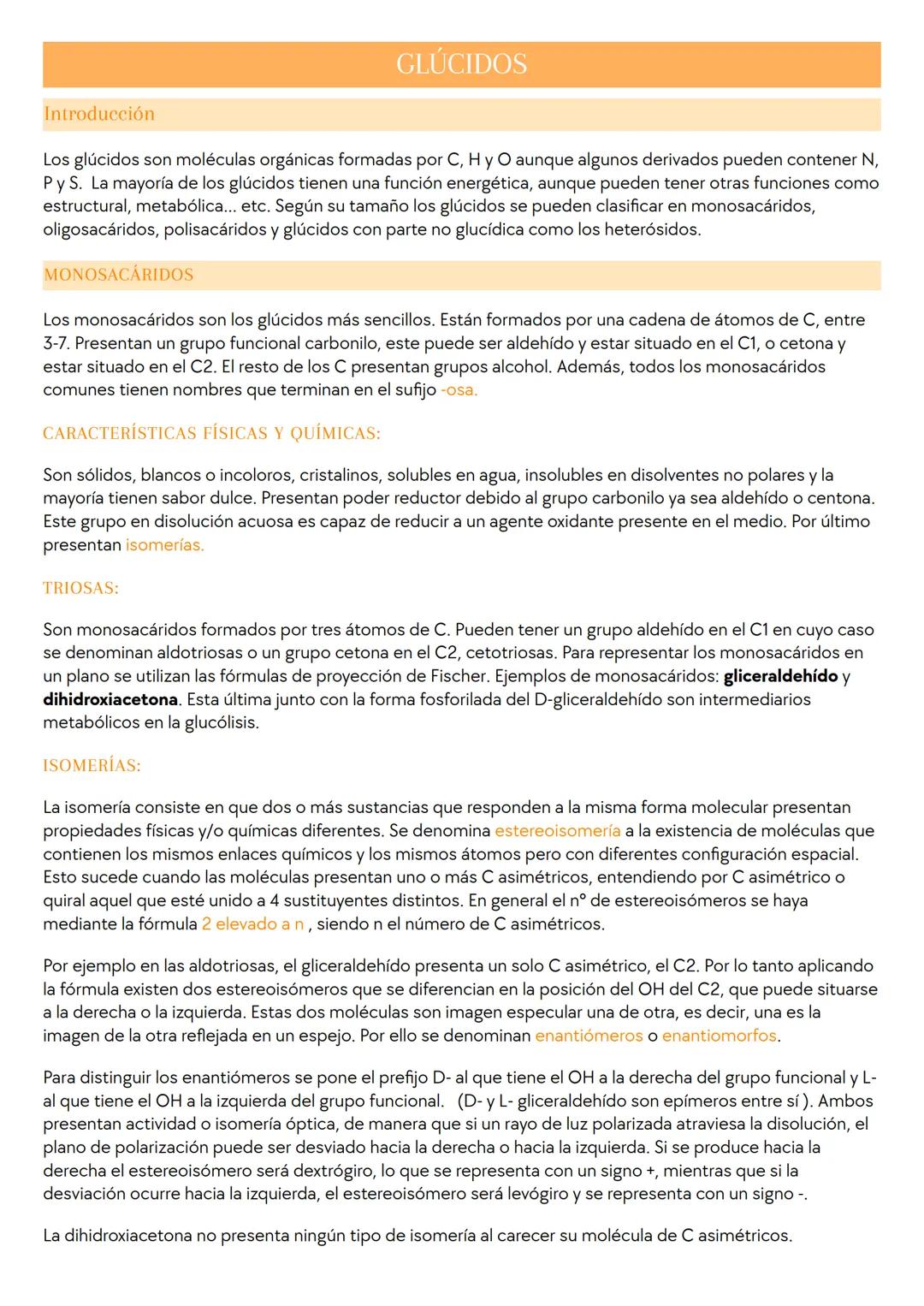 # GLÚCIDOS
Introducción
Los glúcidos son moléculas orgánicas formadas por C, Hy O aunque algunos derivados pueden contener N,
Py S. La may