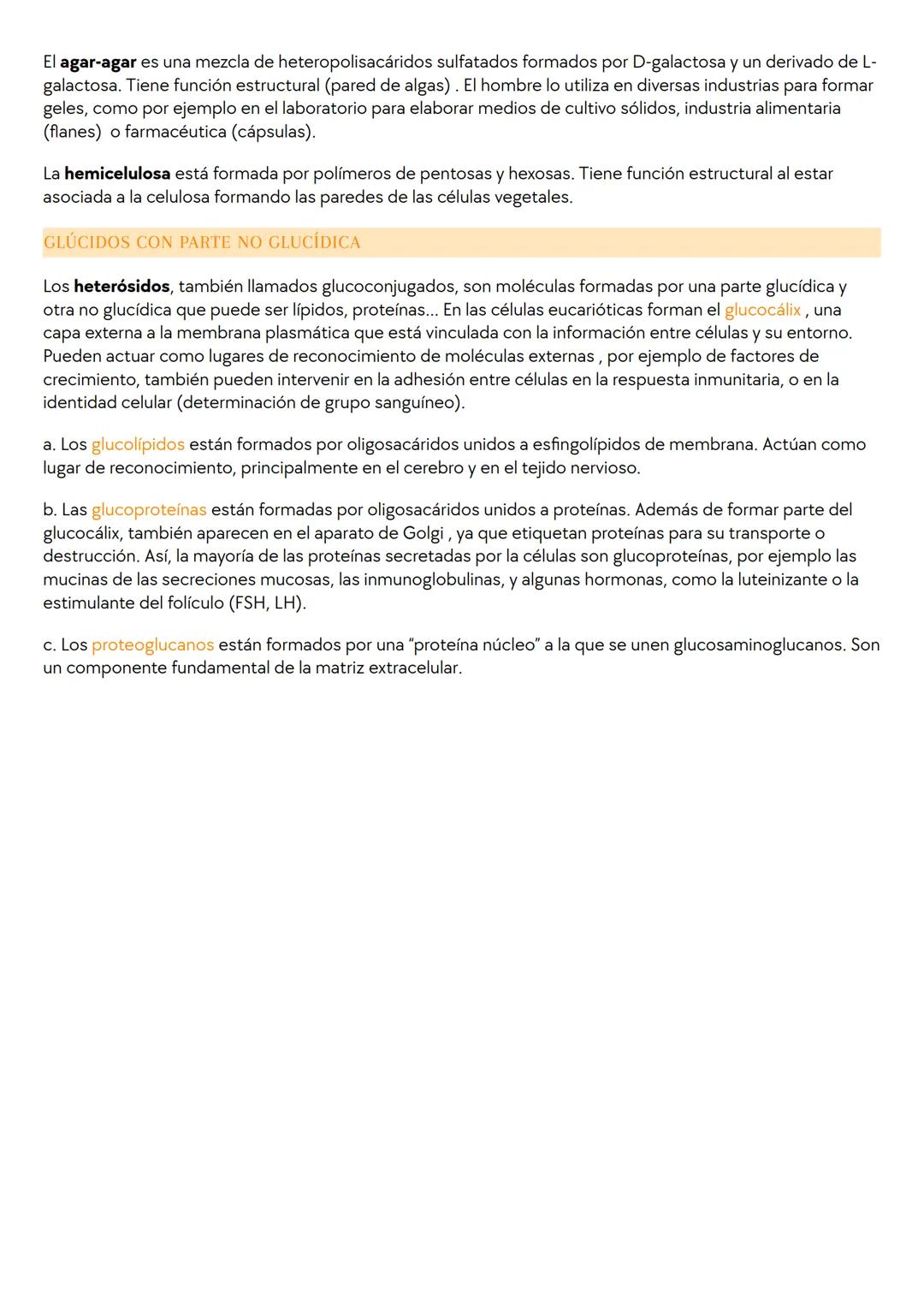 # GLÚCIDOS
Introducción
Los glúcidos son moléculas orgánicas formadas por C, Hy O aunque algunos derivados pueden contener N,
Py S. La may