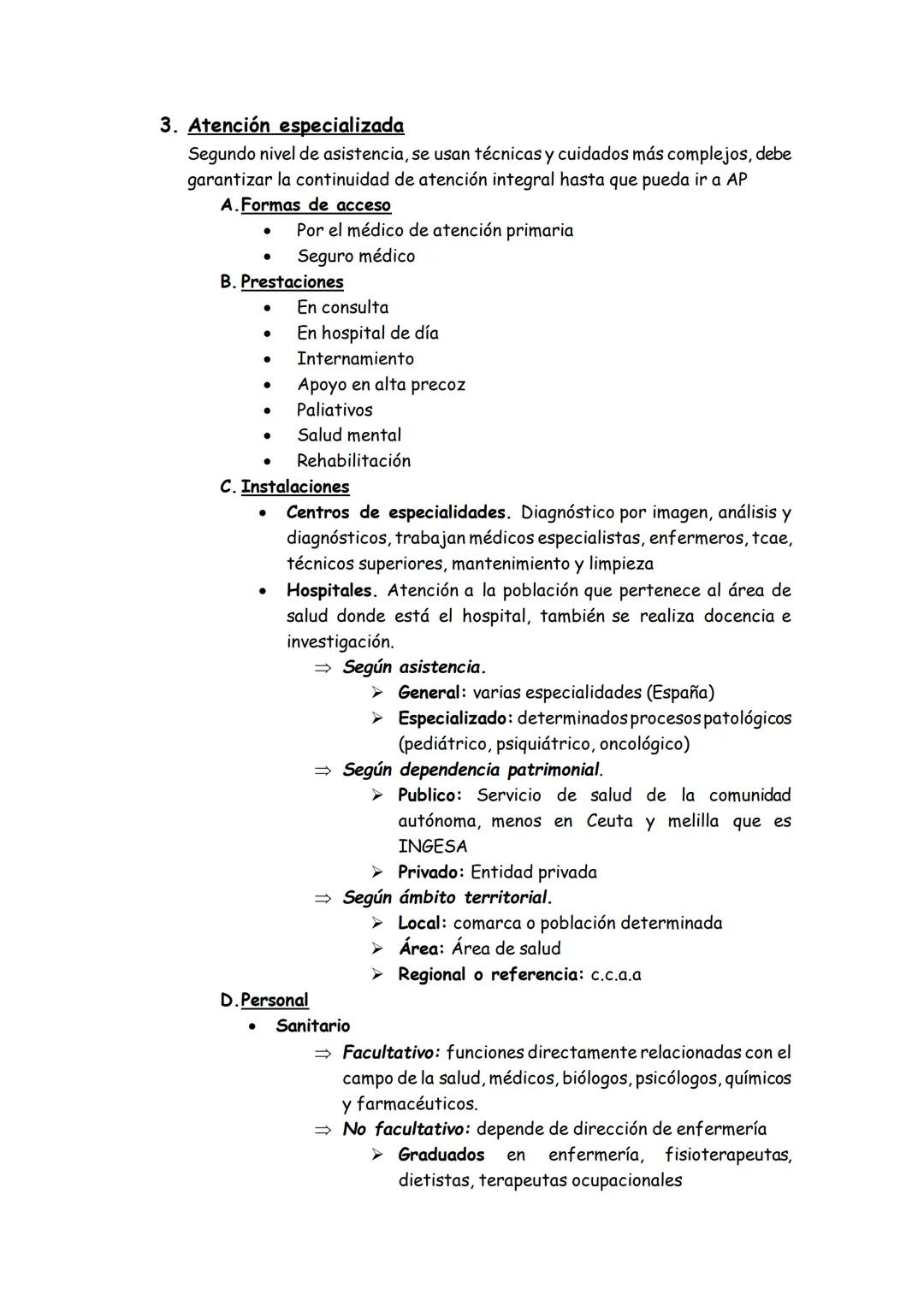 Tema 2 Operaciones
1. Niveles de asistencia
Los servicios de salud tienen como objetivo garantizar atención integral,
continua y coordinad