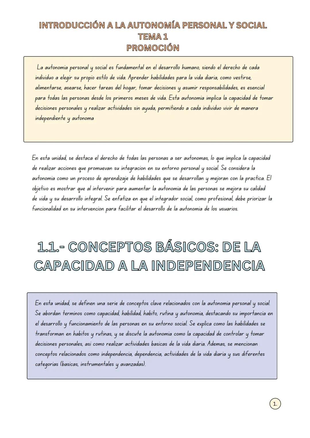 Promoción de la autonomía personal