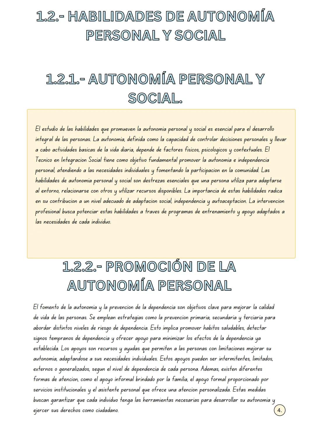 INTRODUCCIÓN A LA AUTONOMÍA PERSONAL Y SOCIAL
TEMA 1
PROMOCIÓN
La autonomia personal y social es fundamental en el desarrollo humano, siendo