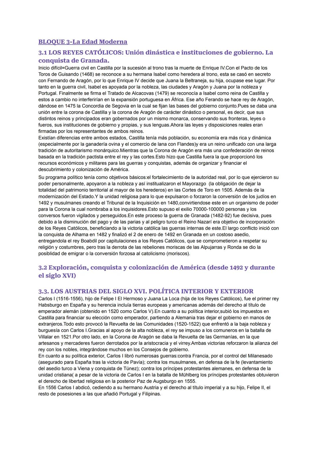 BLOQUE 3-La Edad Moderna
3.1 LOS REYES CATÓLICOS: Unión dinástica e instituciones de gobierno. La
conquista de Granada.
Inicio difícil Gue