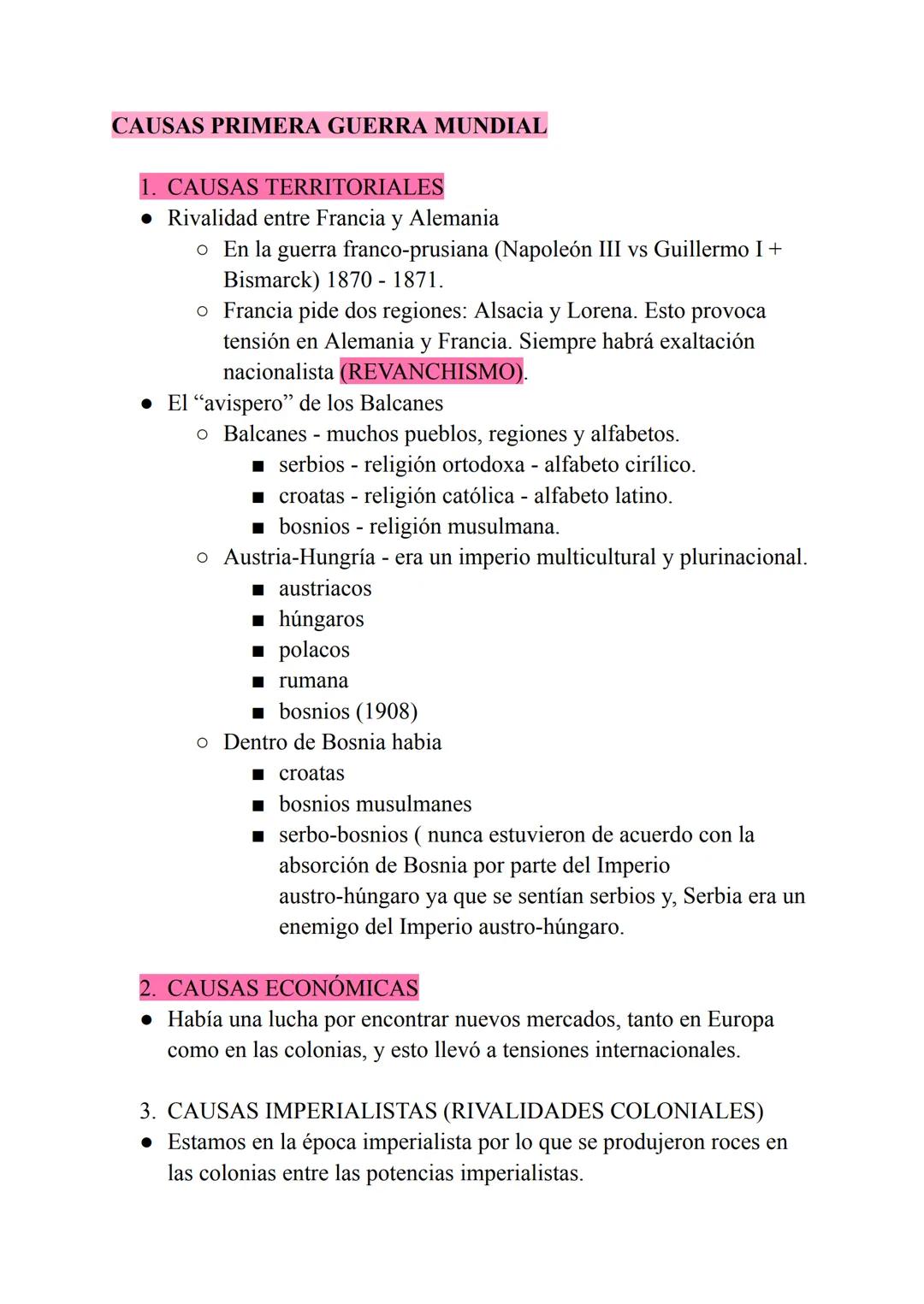 TEMA 8:
PRIMERA GUERRA MUNDIAL
La Primera Guerra Mundial (1914-1918). El último tercio del S.XIX
aparece Alemania como país unificado y una