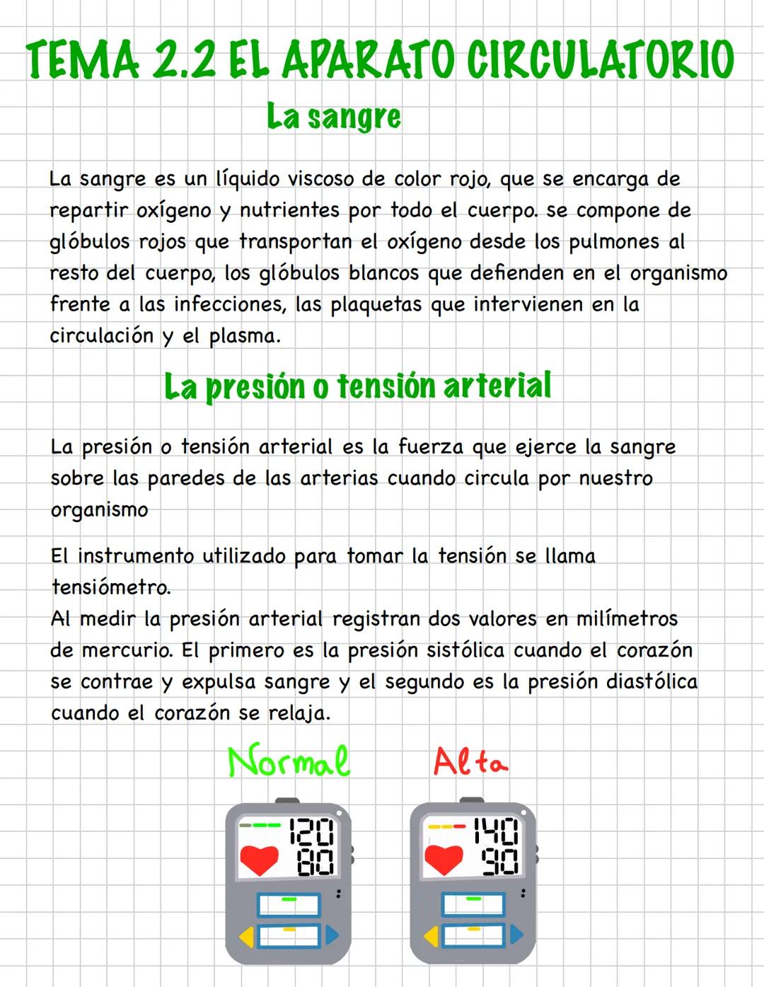 TEMA 2.2 EL APARATO CIRCULATORIO
La sangre
La sangre es un líquido viscoso de color rojo, que se encarga de
repartir oxígeno y nutrientes po