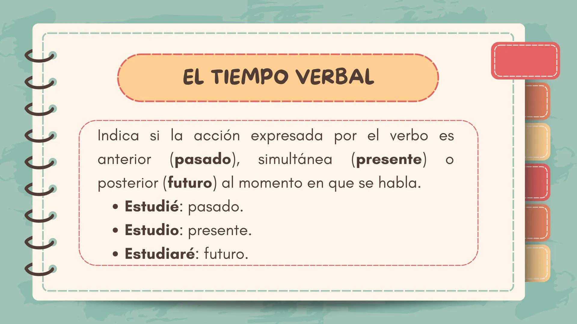 J J J J J J J J )
Lengua Castellana y Literatura
El verbo ССС
DEFINICIÓN
Expresa acciones, estados o procesos. Varía para
indicar tiempo, mo