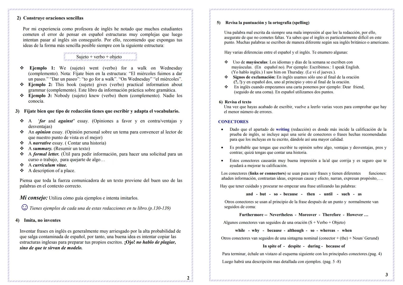1st
Writing
Guide
for
2nd Bochillerato
I.E.S La Malladeta
Yolanda Giménez Ballesteros / Curso 2010-2011
CONSEJOS DE CARÁCTER GENERAL
Escribe