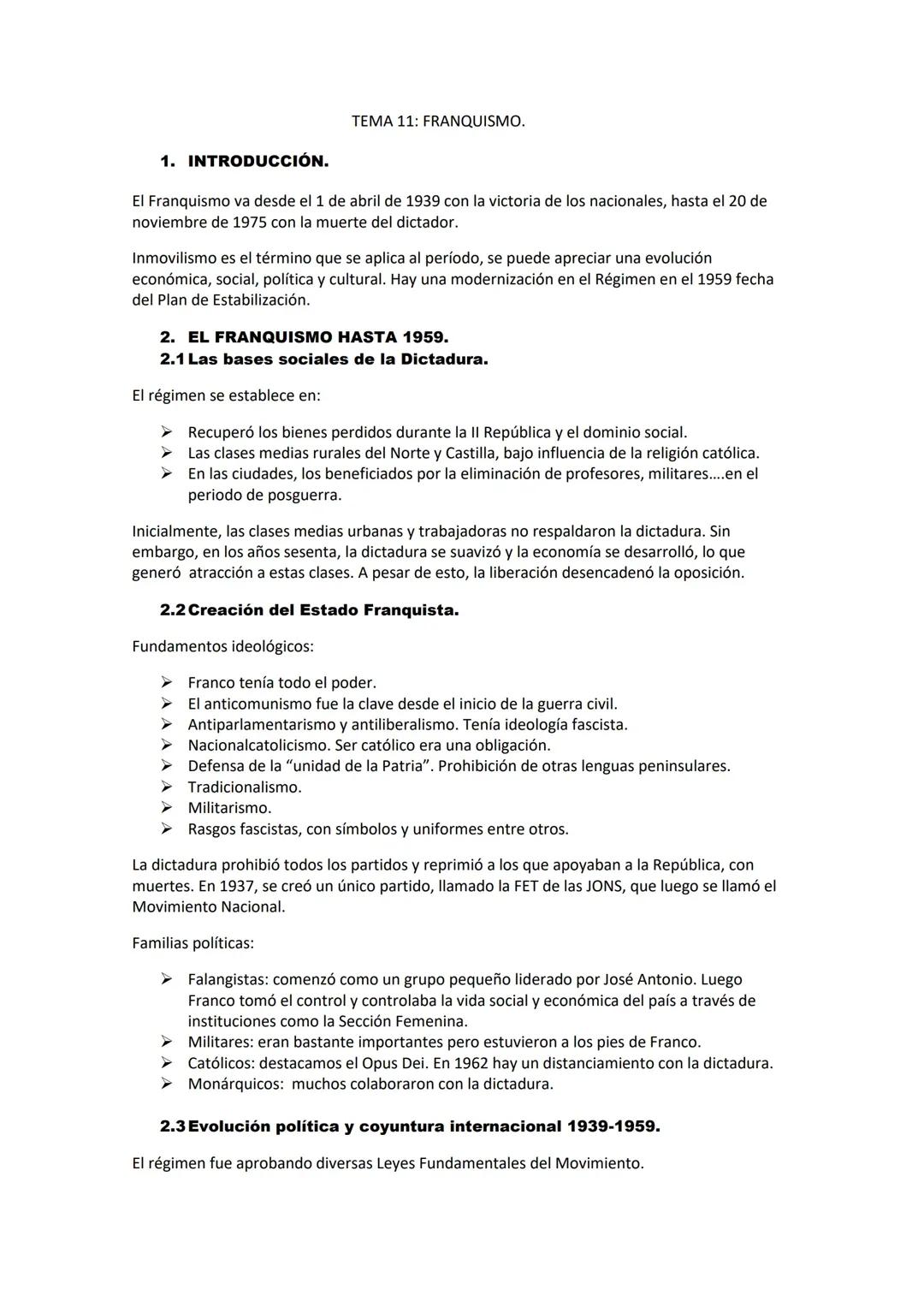 Tema 11: Franquismo 2Bach