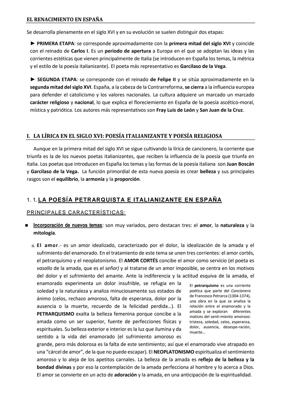 # TEMA 3. LA LITERATURA RENACENTISTA
Renacimiento y Barroco forman parte de lo que se ha denominado Siglo de Oro español, un
término que ha