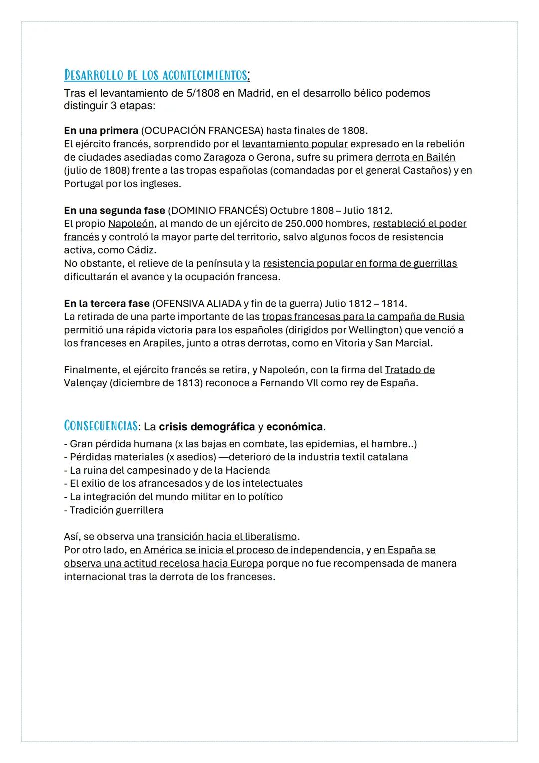 # LA CRISIS DEL ANTIGUO RÉGIMEN (1788-1833)
1. DESCRIBE LA GUERRA DE LA INDEPENDENCIA:
## LAS CAUSAS DE LA GUERRA:
Las inscribimos en el