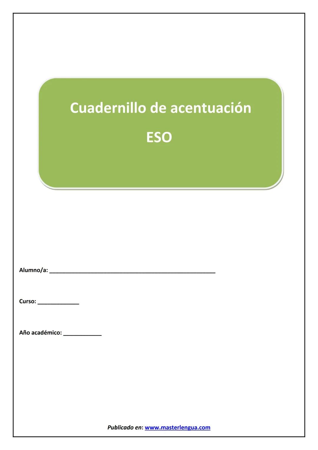 Cuadernillo de acentuación
