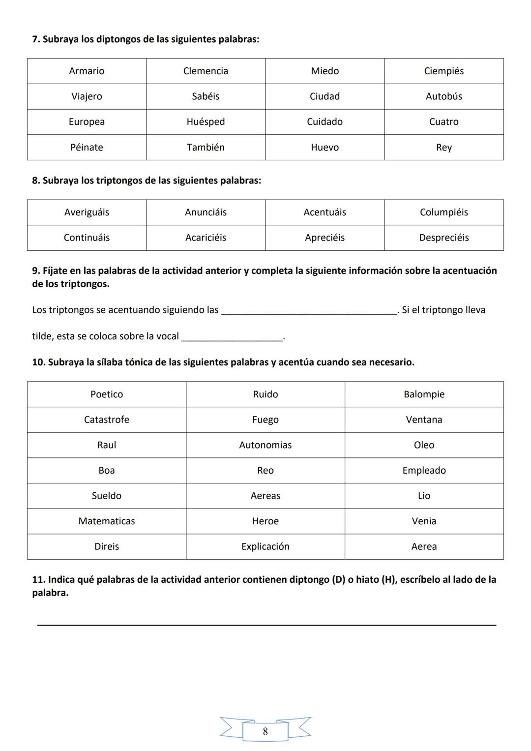 Alumno/a:
Curso:
Año académico:
Cuadernillo de acentuación
ESO
Publicado en: www.masterlengua.com 1. REGLAS GENERALES DE ACENTUACIÓN
Llamamo