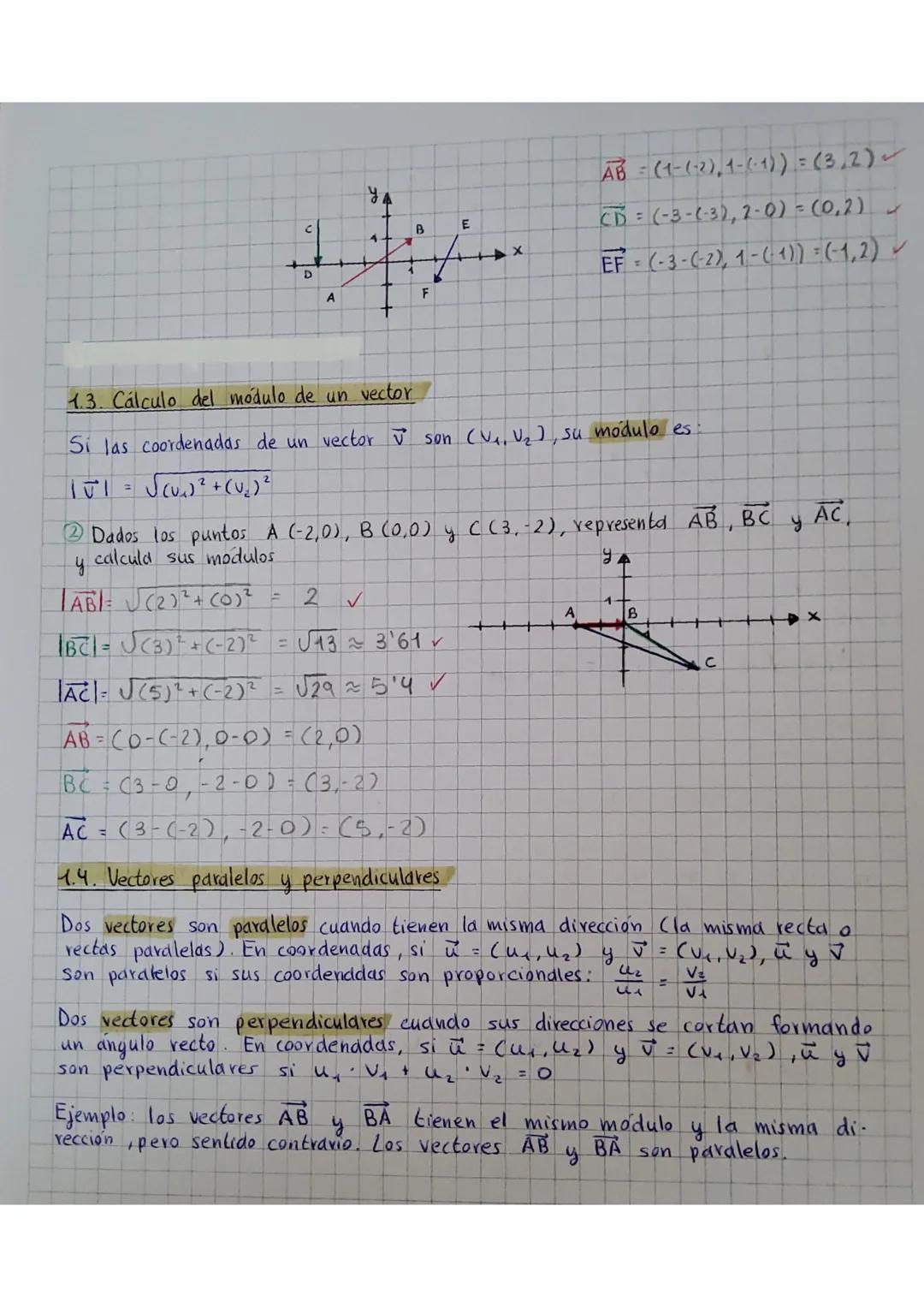 7: VECTORE
L A
RE
C
TA
CUACIONE
ES
DE
1. Vectores
el segundo
Un vector es un segmento orientado que se determina por dos puntos, A y B
el or